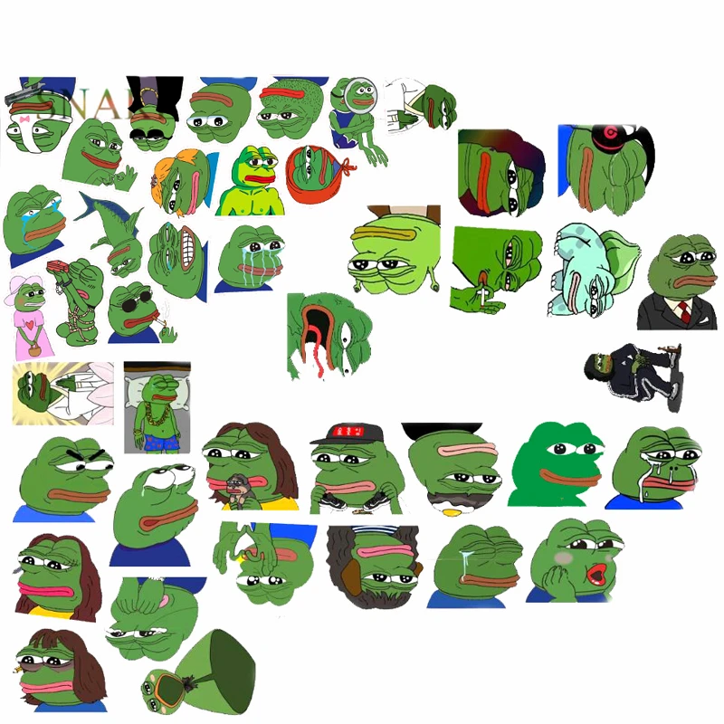 42 шт./лот, забавная наклейка Pepe Sad Frog для автомобиля, ноутбука, багажа, скейтборда, мотоцикла, сноуборда, телефона, наклейка, мультяшная игрушка, наклейка s