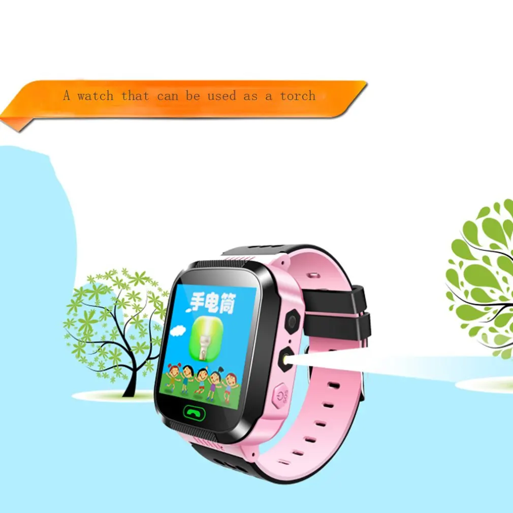 Q528 Smart Child Watch Touch Screen GPS Tracker SOS for Help Anti Lost Monitor Phone Call Wristwatch with Flashlight New Year
