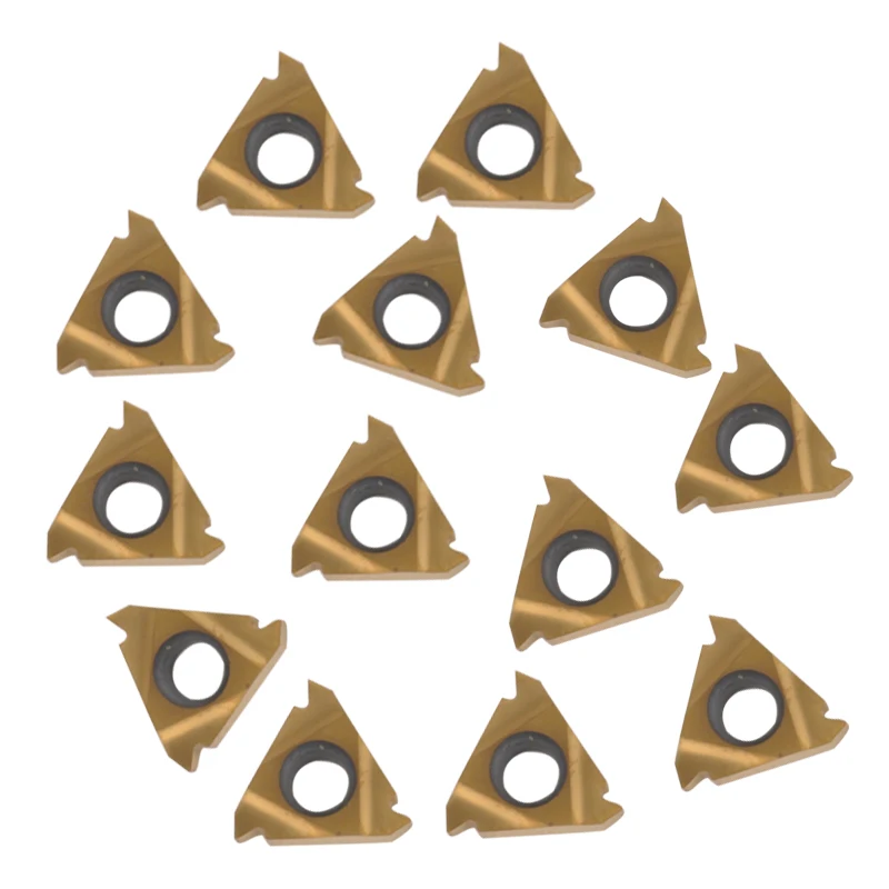 

Mayitr 10pcs 11IR A60 Golden Threading Insert External Tuning Tool Carbide Inserts Cermet Cutting Tool