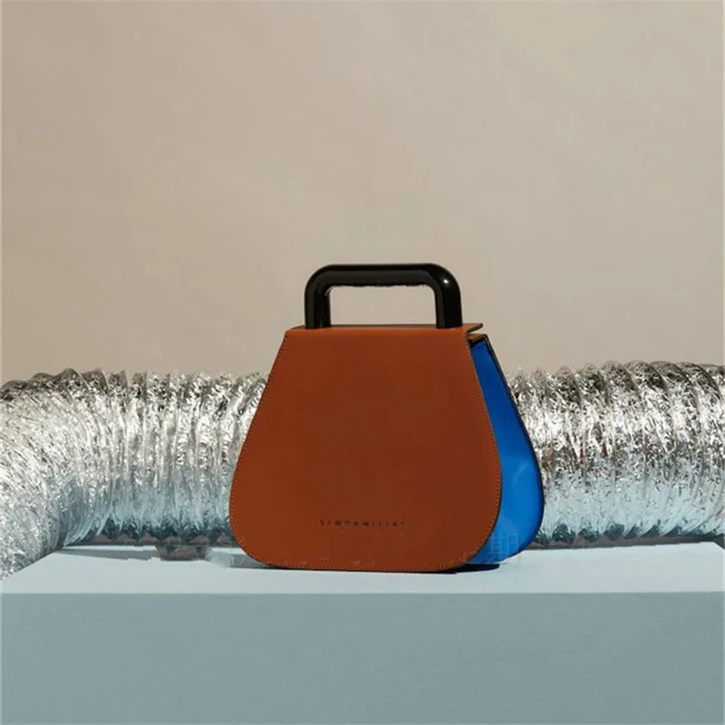 [BXX] Роскошные брендовые сумки на одно плечо, женские акриловые сумки, сумки-мессенджеры, сумки через плечо, Bolsa Feminina HG390 - Цвет: Brown and blue