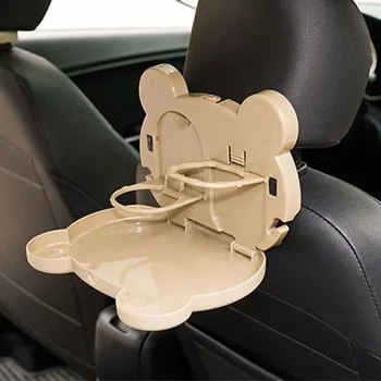 

Vehicle Dining Table Seat Back Folding Cartoon Pattern Cup Holder Tray Rack Foldable Stand