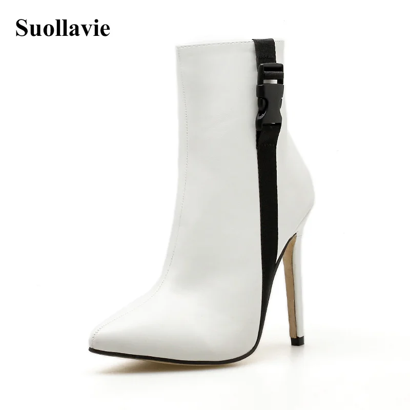 

2019 New Women Chelsea Boots Winter Boots High Heels Pointed Toe Ladies Shoes Fashion Sexy Ankle Boots Party Shoes Size 35-40