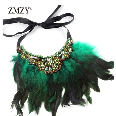ZMZY многослойное ожерелье с перьями, модное ювелирное изделие для женщин, ожерелье, винтажное Брендовое массивное ожерелье, колье для женщин - Окраска металла: XL022