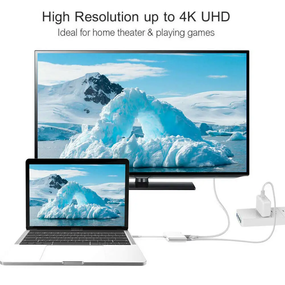 USB C концентратор к HDMI адаптер концентратор USB Type C к HDMI 4K USB 3,0 порт USB-C питания для Macbook Pro/Air Thunderbolt 3