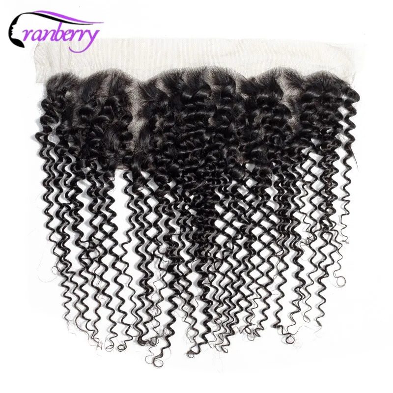

CRANBERRY Hair Mongolian Kinky Curly Closure Ear To Ear Lace Frontal Closure 13*4 Swiss Lace Hair Closure Remy Human Hair