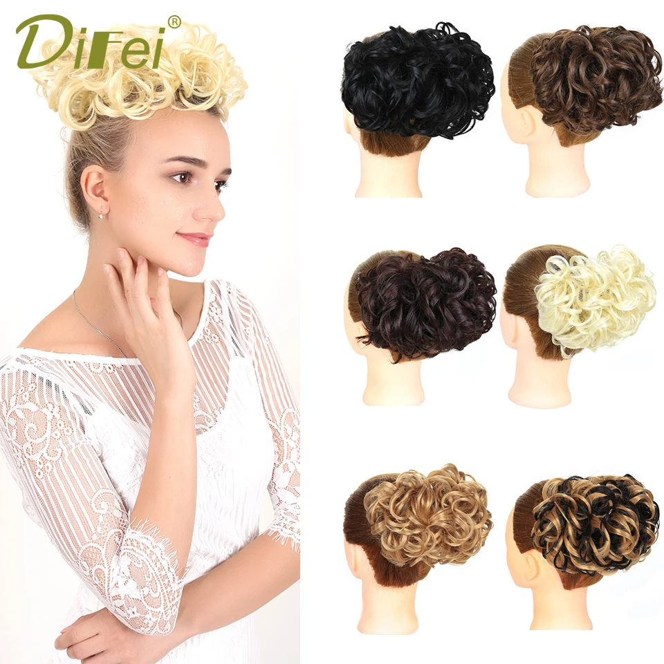 DIFEI Synthetic Hair Big Bun Chignon Elastic Comb Clips in Hair Extension Hairpiece Accessories