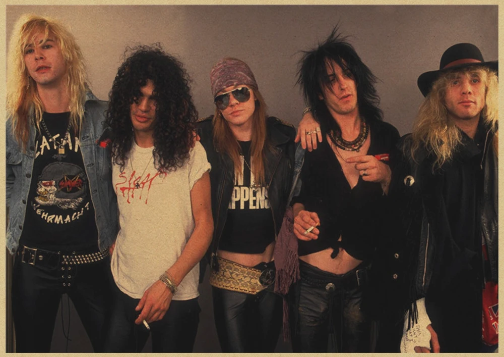 Guns N Roses рок-музыка плакаты винтажный плакат на стену стикер домашний декор крафт-бумага постер для бара/кафе