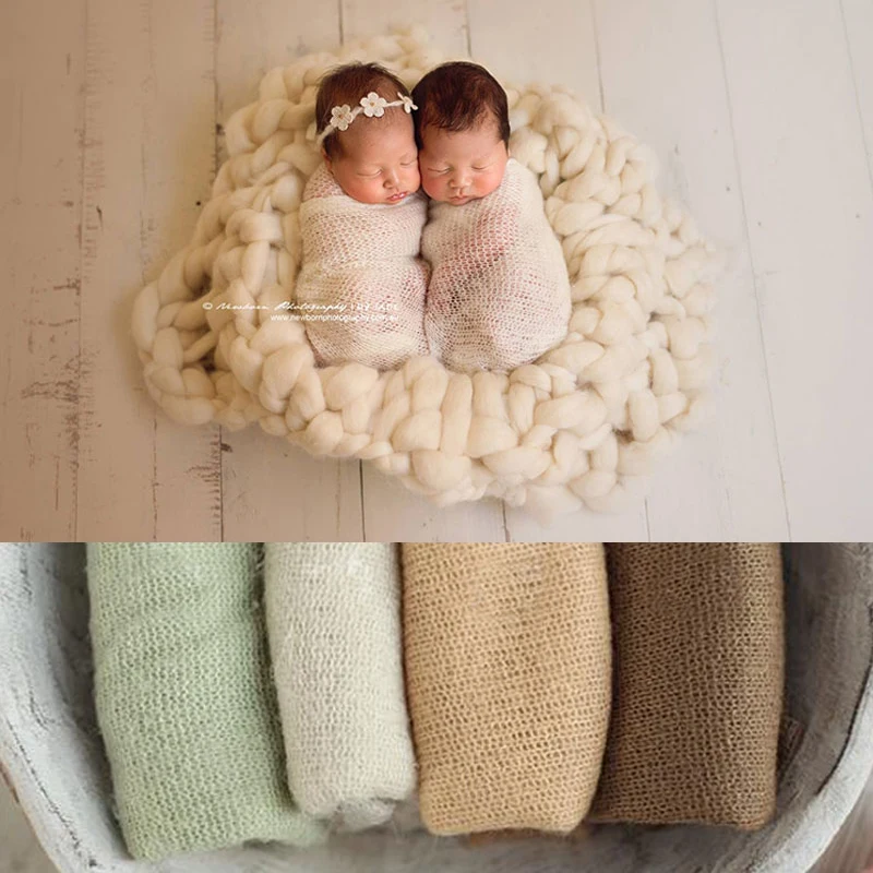 9 color Newborn Photography Props Baby Wraps Photo Shooting Accessories Photograph Studio Blanket Backdrop Mohair Elastic Fabric