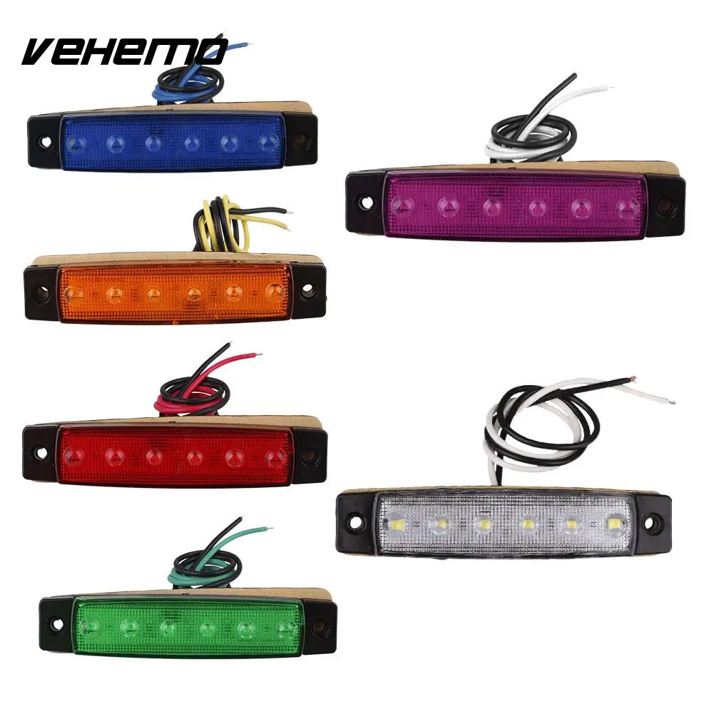 6 LED Truck Trailer Front Side Marker Light Clearly Indicator Signal