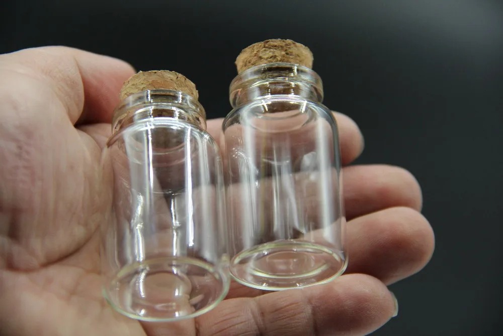 100pcs 30*50mm Clear Glass Bottle Vials Empty Sample Jars with Cork Stopper Message Vial Weddings Wish Bottle Home Storage Box 3