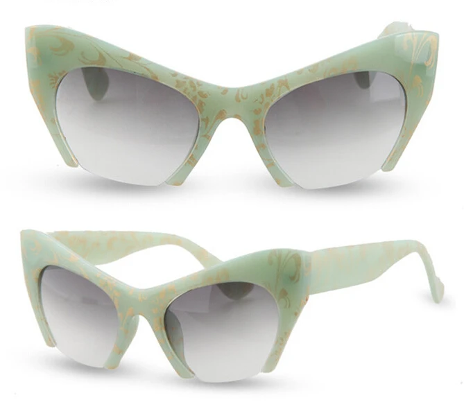 

New 2015 Cat Eye Sunglass Women half frame sunglasses women brand designer vintage sun glasses women Oculos De Sol Feminino