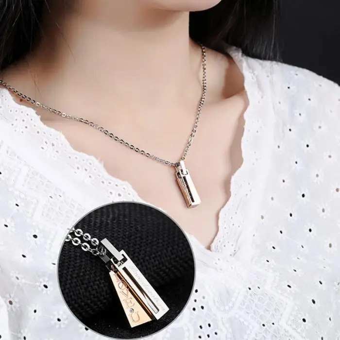 Мода Любовник Пара Ожерелье Винтаж Титановый стальной кулон ожерелье s ювелирные изделия День святого Валентина подарки для мужчин женщин SL