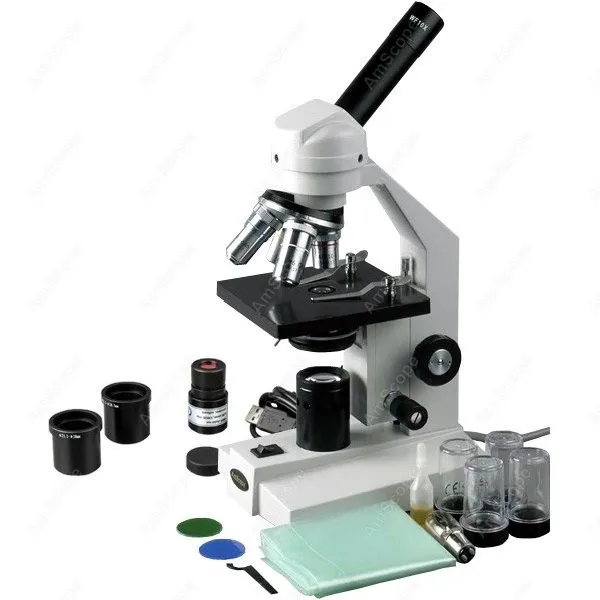 

Student Compound Microscope--AmScope Supplies 40X-2500X Advanced Home School Student Compound Microscope + USB Digital Imager