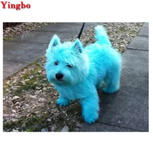 DIY Pet фото на заказ Алмазная картина westie Алмазная вышивка собаки милые животные 5D полный квадрат/Мозаика из круглых бриллиантов крест
