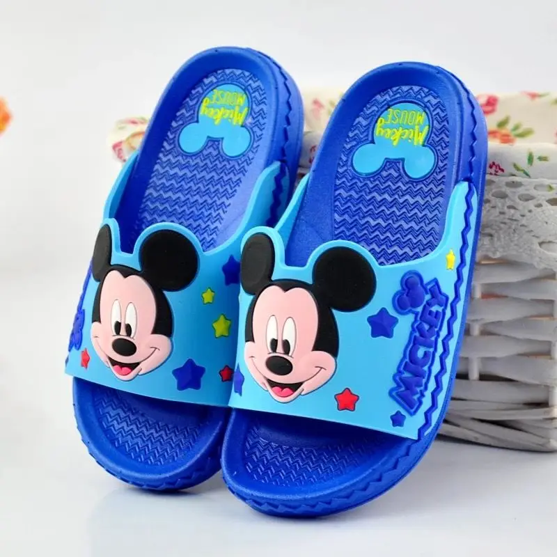 Обувь disney; шлепанцы; Новинка года; детские тапочки с Микки Маусом; домашние тапочки для мальчиков и девочек с мягкой нескользящей подошвой; детские сандалии - Цвет: Mickey Sapphire