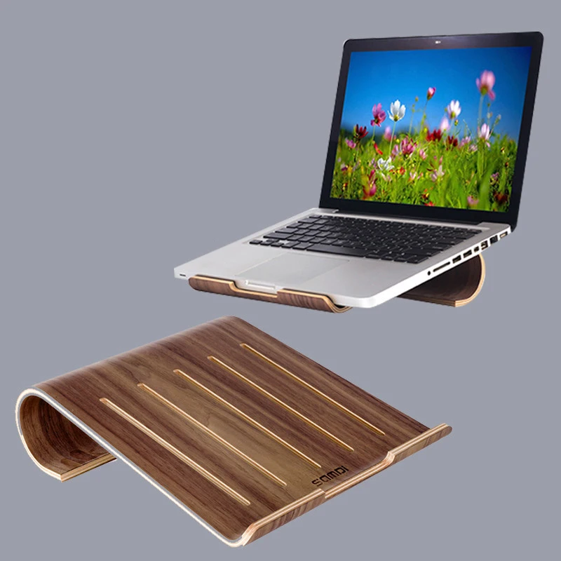  SAMDI Vogue Wooden Laptop Cooling Pad Stand Wood Cooler Holder Bracket Dock Universal for MacBook A