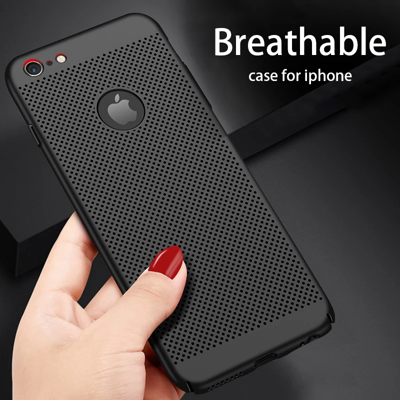

WeiFaJK Luxury Phone Case for iPhone 5s 6 7 8 X Fashion 5 Carbon Hard PC Breathable Back Cover for iPhone 7 8 Plus Case SE Coque