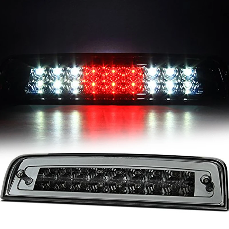 Car Rear Tail Third Brake Light Assembly Chrome LED High Mount Brake