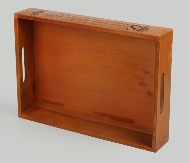 Zakka Retro Wooden Grocery Desk Storage Box Home Furnishing Solid Wood Tray Old Wooden Pallet 1PC JL 0915