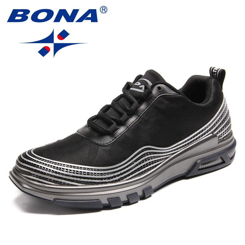 

BONA New Arrival Fashion Style Men Casual Shoes Mesh Men Loafers Lace Up Men Flats Comfortable Male Shoes Light Free Shipping