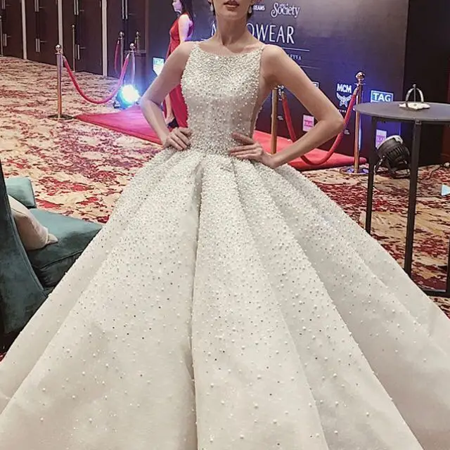 Eslib Elegant Custom Made Sexy Illusion Ball Gown Wedding Dress