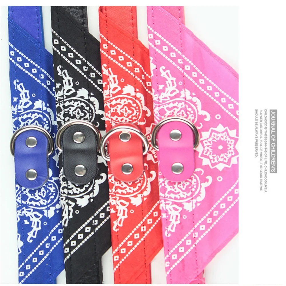 Title 12, Adjustable Dog Bandana Leather Printed Soft Col...