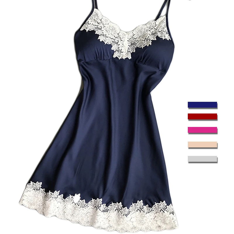 

UNLIMON Womens Nighties Silk Nightgown Plus Size Nightgowns Satin Nightgown Ladies Night Dress Lace Nightshirt Nighty