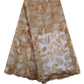 

French Net Lace Fabric 2019 Latest African Lace Fabric With Embroidery Mesh Tulle Lace Fabric High Quality Nigerian Lace 1479