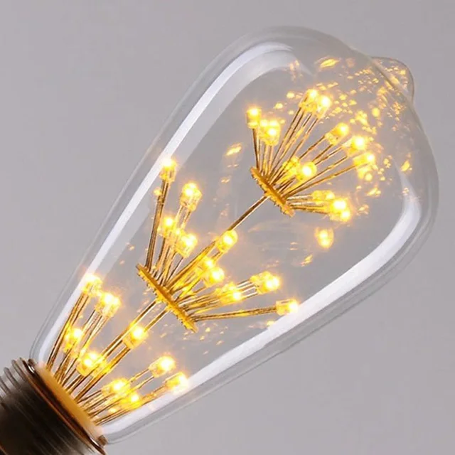 e27 220v 3w led light bulb squirrel cage vintage glass edison style