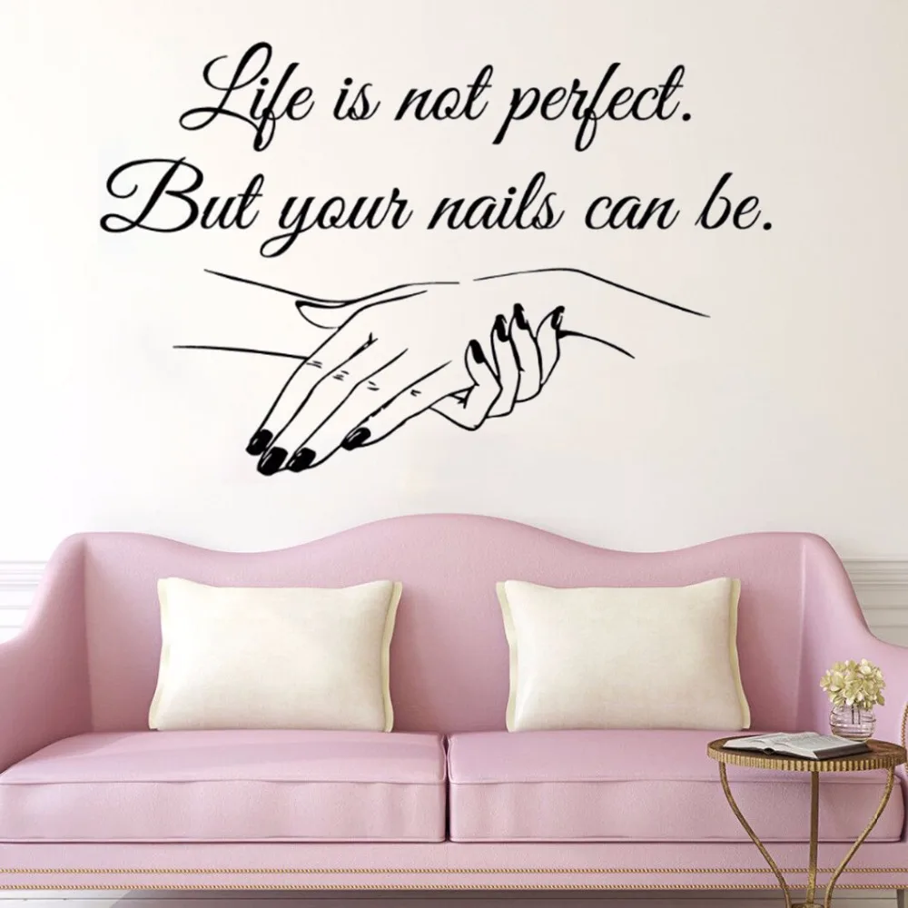 

Decorative wall applique nail shop wall stickers nail polish wall painting beauty salon decoration nail art vinyl wall decal G04