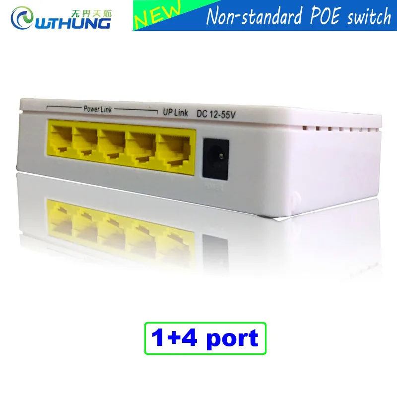 

4Port IEEE802.3af 100M gigabit Power Over Ethernet Desktop Poe Switch Input 12-55V output 60W Poe for CCTV security IP Camera