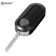 KEYYOU Key Case 3 Buttons Flip folding Remote Key Case Shell Cover For FIAT 500 Panda Punto Bravo Car Alarm Keyless SIP22 blade