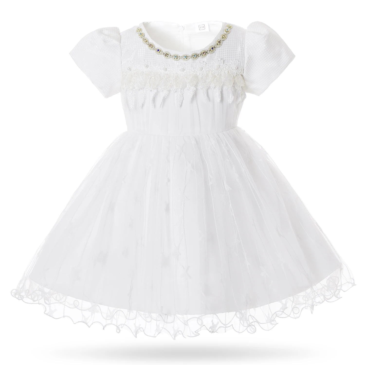 

Mottelee Baby Dress Party White Toddler Girls Christening Dresses Star Tulle Infant Birthday Dress Princess Frock for 3-24 M