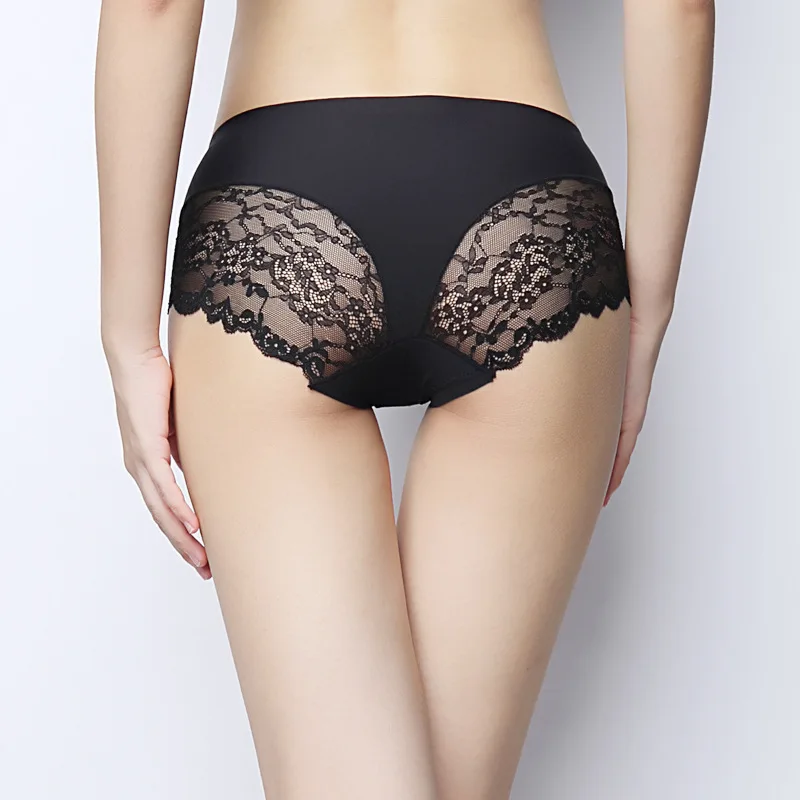 

2017 The new design woman's Panties Fund Ma'am intimates Lace sexy Underpants Ice Silk Cotton briefs