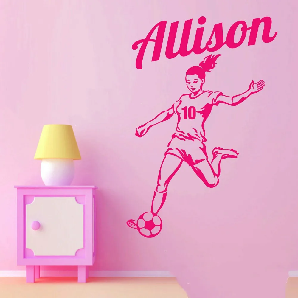 Soccer Player Sports Wall Decals Mural Footballer Personalized Custom