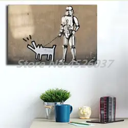Бэнкси Кит Харинг собака граффити обои HD холст картины печати Гостиная домашнего декора современного искусства стены маслом плакат