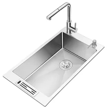 Кухонная ручная Раковина Набор 4 мм утолщенная 304 нержавеющая сталь большой один горшок умывальник один бак раковина wx4181054