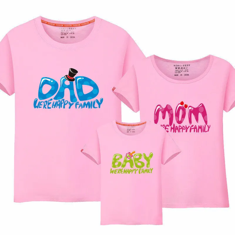 

LYTLM Family Matching Outfits Summer Father Mother Daughter Son Matches Clothes Tops Cotton T-shirt Fashion Family Look Clothing