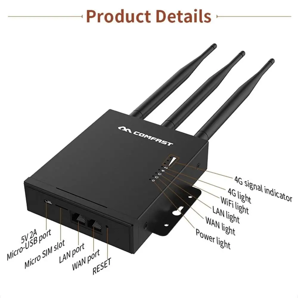 Comfast CF E7 Открытый 4 аппарат не привязан к оператору сотовой связи Беспроводной Wi Fi