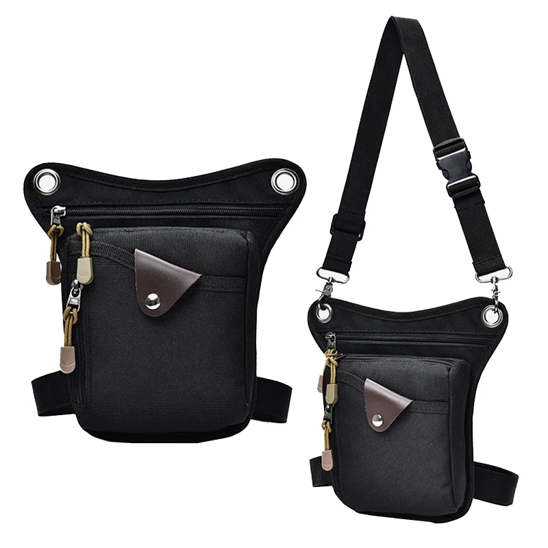 Fashion Nylon Men Legsbag New Unisex TacticalLeg Fanny Pack Casual Boys Waist Bags Multi-function Crossbody Shoulder Bags Male - Цвет: Black Leg Bags