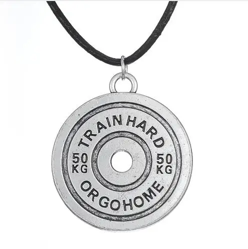 Вес s& Фитнес ожерелье с гантелями поезд жесткий или Gohome фитнес тяжелая атлетика кулон бодибилдинг спортивные мужские ожерелья