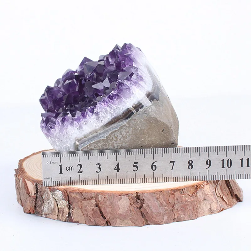 Pedra Natural Drusy Ametista Geode Cluster Raw