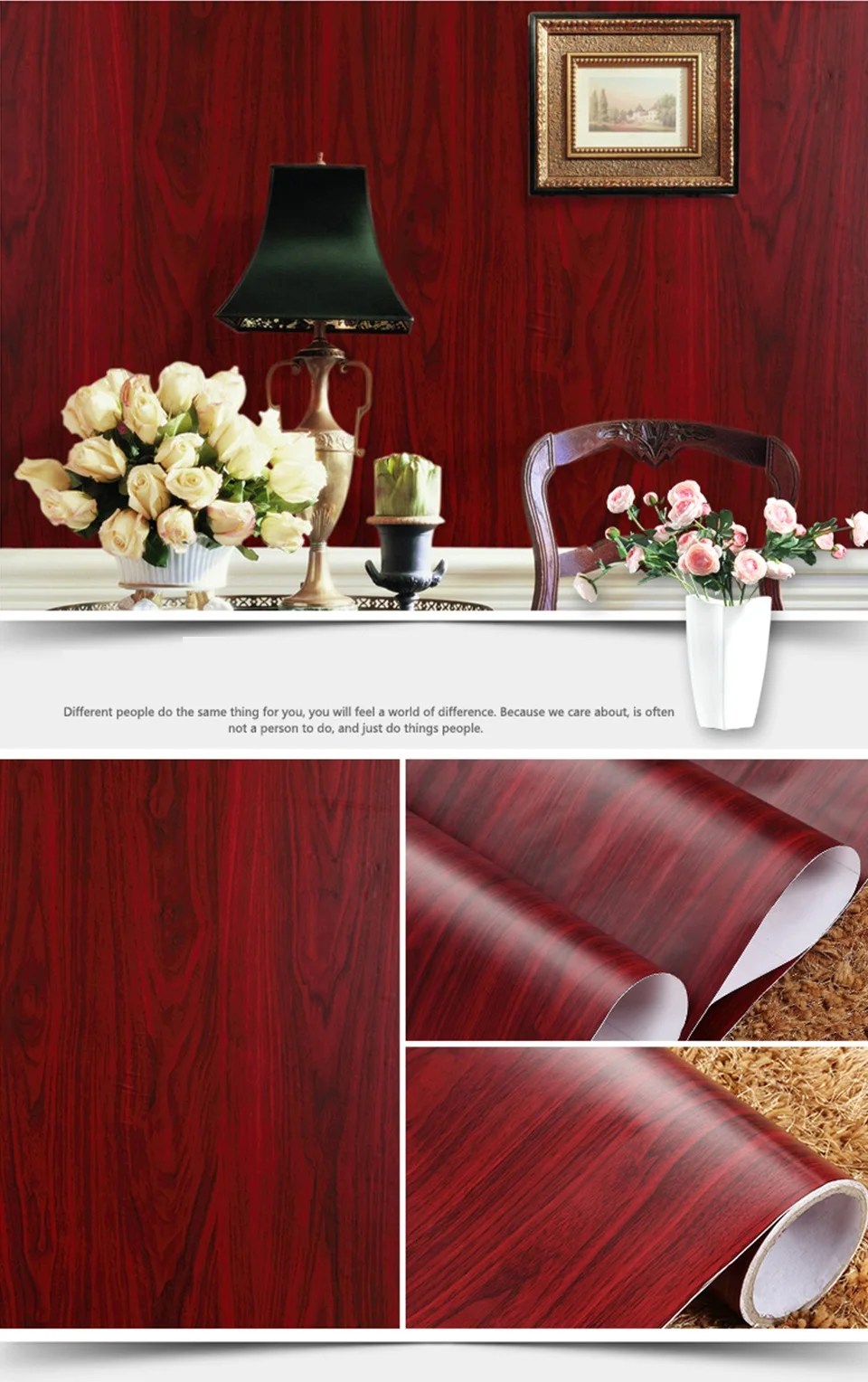 Винтажные ПВХ водонепроницаемые обои с рисунком дерева рулон гостиной настольная мебель Декор наклейки на стену самоклеющаяся контактная бумага