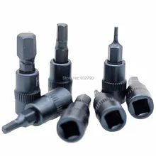 7 шт. 1/" Набор торцевых головок с квадратным приводом Биты отвертки шестигранные наконечники отвертки H2 H3 H4 H5 H6 H7 H8 1/4" торцевые головки