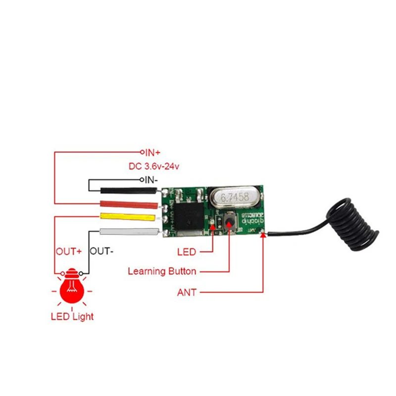 QIACHIP беспроводной пульт дистанционного управления 12 в 3,7 в 5 в 24 в микро RF модуль приемника светодиодные лампы Переключатель 433 МГц RF передатчик DIY