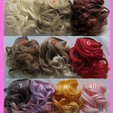 1pcs 15cm&25cm wavy curls bjd hair for doll 1/3 1/4 BJD doll wigs Light gold red brown khaki color