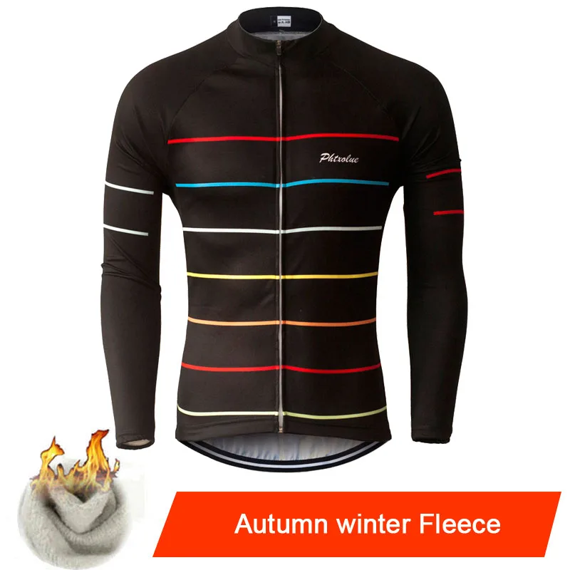 thumbnail image 1 of Phtxolue - Maillot de ciclismo térmico de forro polar para hombre, ropa cálida de manga larga para ciclismo de montaña profesional, para otoño e invierno, para primavera y verano, 1 of 5