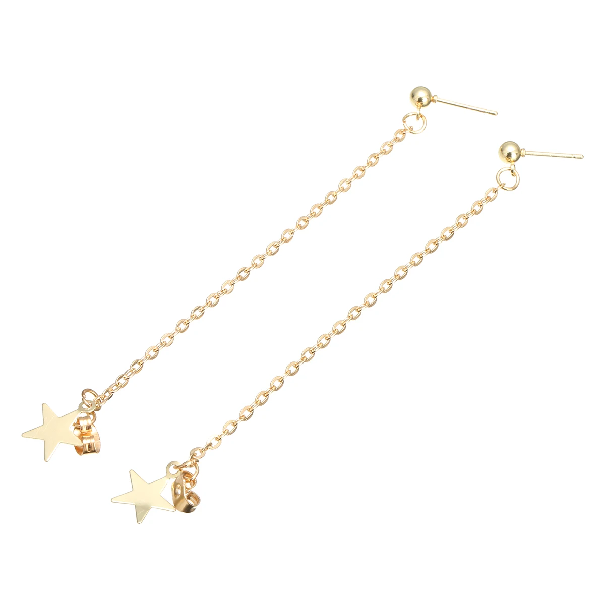 Charming Stylish Five-pointed Star Chain Tassel Pendant Earrings Gold Color Chic Dangle Earrings Fashion Jewelry Gifts For Women