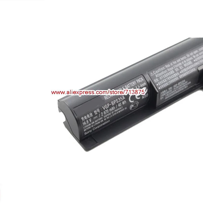 14,8 V 2670 мА/ч, VGP-BPS35A Батарея для sony Vaio SVF152A29M SVF152C29M 14E 15E SVF1421X2EB SVF15217SC F1521V3CW F1531V8CW