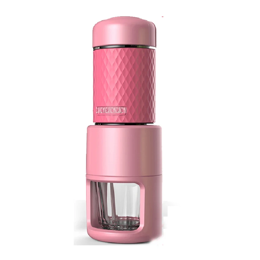 SP-200 многофункциональная Мини Портативная Капсульная кофемашина на открытом воздухе портативная ручная эспрессо капучино итальянская кофе-машина - Цвет: Розовый